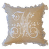 French Monogram M - Beige Cushion Cover