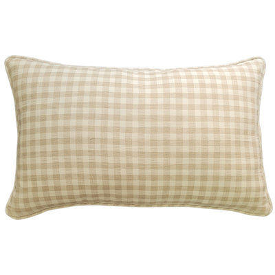 Lumbar Cushion Cover - Sandstone Check