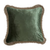Moss Velvet Fringe - Cushion Cover