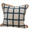 White Chequered Cotton & Jute Cushion Cover | 50cm x 50cm