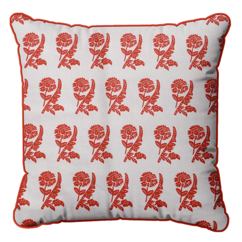 Red Reverse Carnation Decorative Cushion Cover | 50cm x 50cm