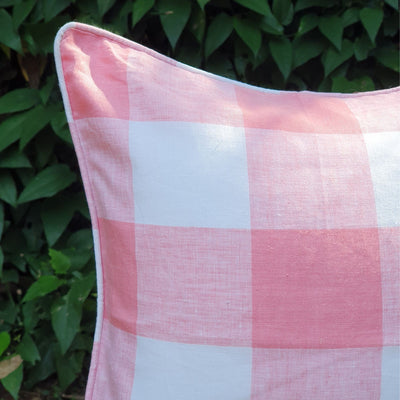 Country Pink Checkered Cushion Cover | 40cm x40 cm