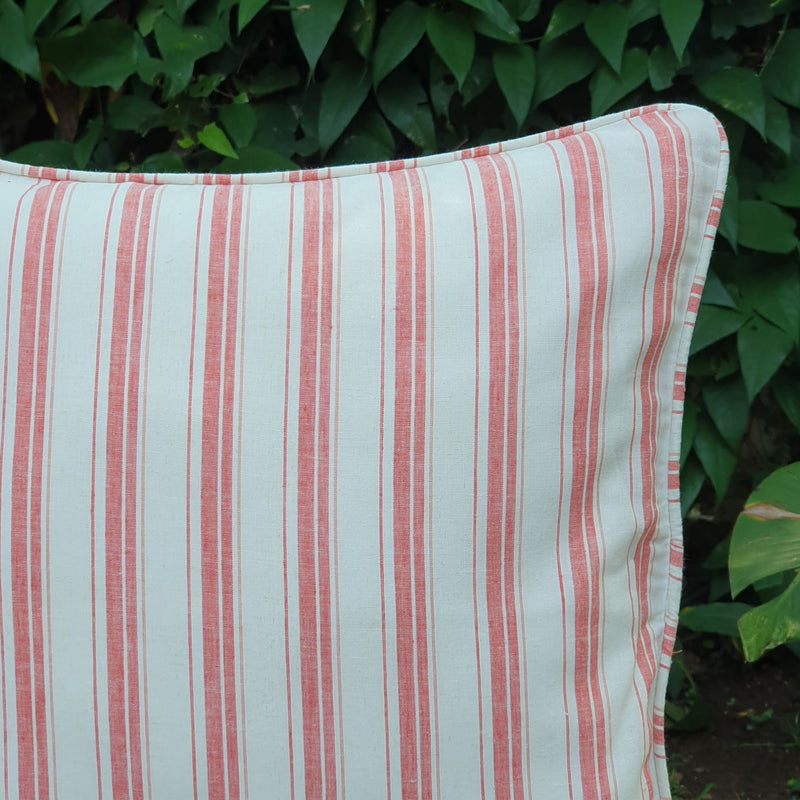 Rosy Pin Lines Cushion Cover