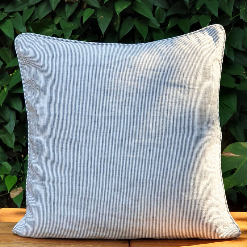 Charcoal Pinstripes Cushion Cover