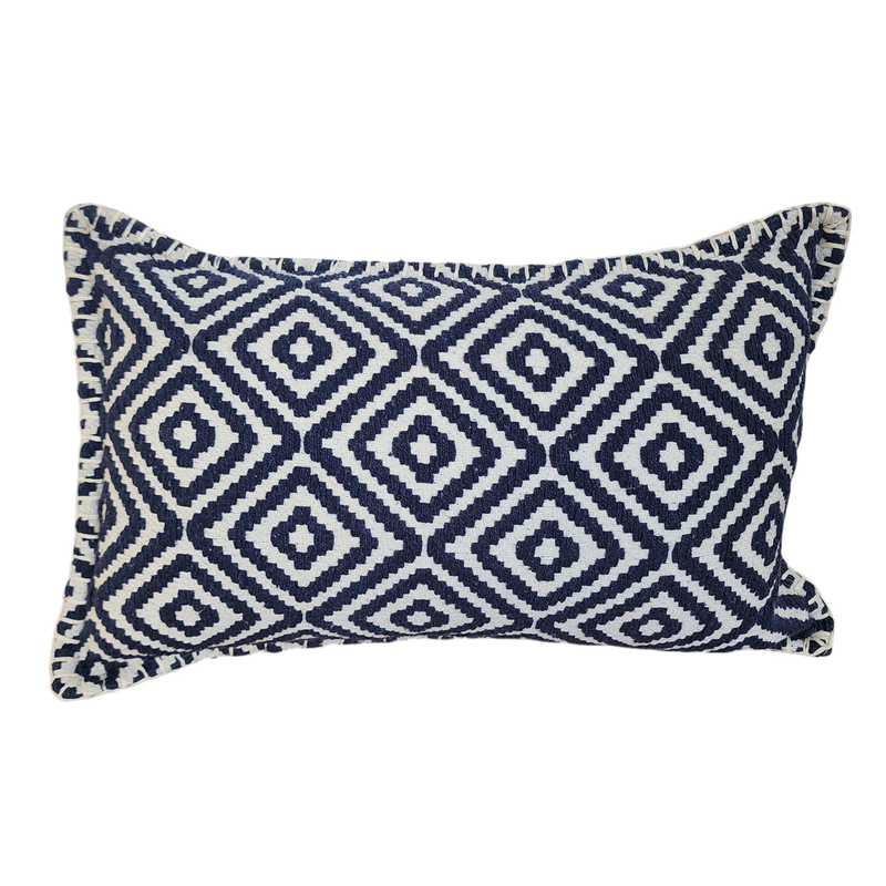 Navy Diamond Lumbar Cushion with insert