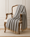 Blue Grey Chevron Handloom Throw Rug | 120x170cm