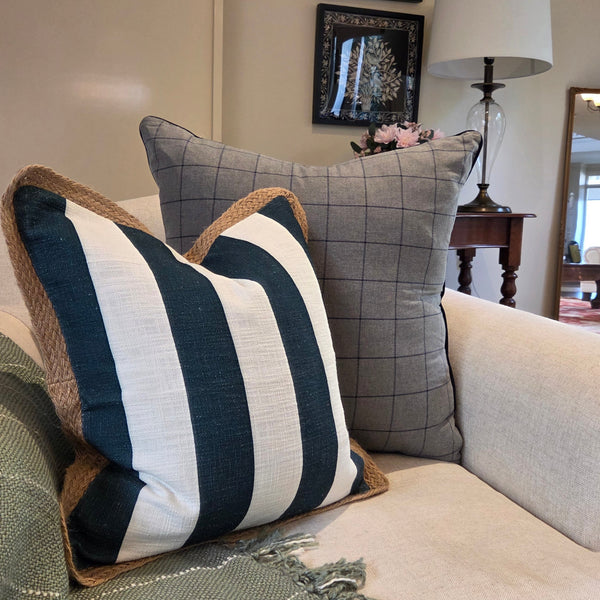 Victorian Gray Check - Cushion Cover