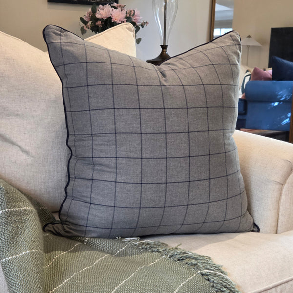 Victorian Gray Check - Cushion Cover