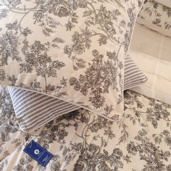 Country Rose Quilted Pillowcase Set | Country Rose 48x73 cm – 100% Cotton