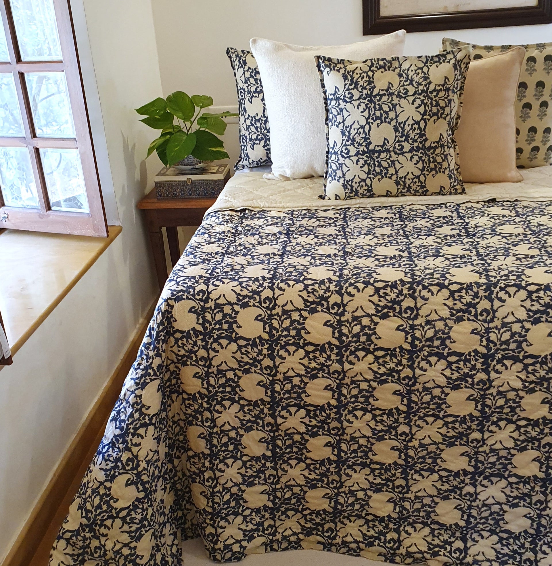 Indigo Jal Organic Cotton Zippered Pillowcase | 48cm x 73cm