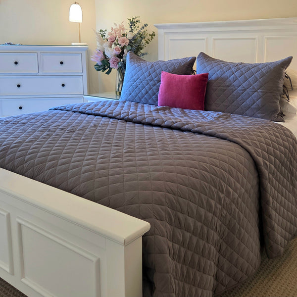 Shadow Diamond Stitched Bedspread | Stitch Comforter 240x260 cm – 100% Cotton