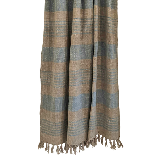Grain Sack Blue Throw | 120x170cm Handloom Blanket