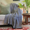 Black and White Geometrical Throw Rug | 120x170cm Throw Blanket