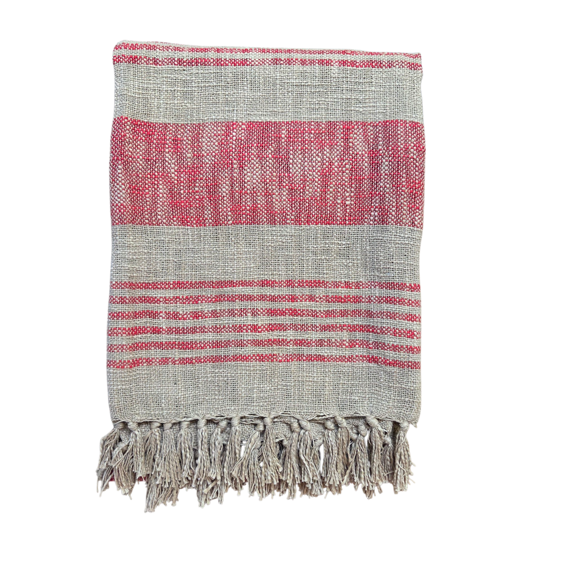 Grain Sack Rose Throw | 120x170cm Handloom Blanket