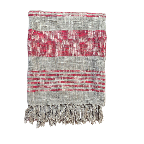 Grain Sack Rose Throw | 120x170cm Handloom Blanket