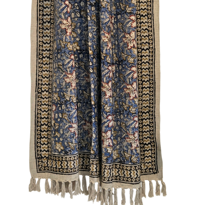 Indigo Botanica Throw Rug | 120x170cm Blue Handloom Blanket