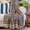 Indigo Botanica Throw Rug | 120x170cm Blue Handloom Blanket