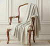 Parisian Elegance Light Grey Handmade Throw | 120x170cm Large Cotton Throw