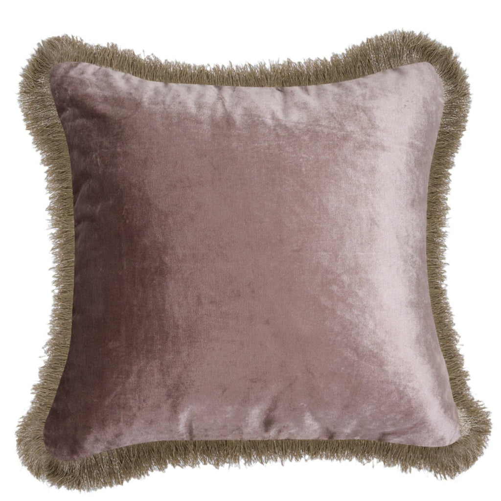 Champagne Velvet Fringe - Cushion Cover