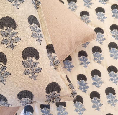 Blue Marigold Quilted Bedspread | 220x270cm Cotton Quilt