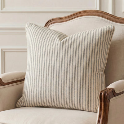 Belle Stripe Monochrome Kantha Cushion Cover | Kantha Cushion Cover 50x50 cm  100% Cotton