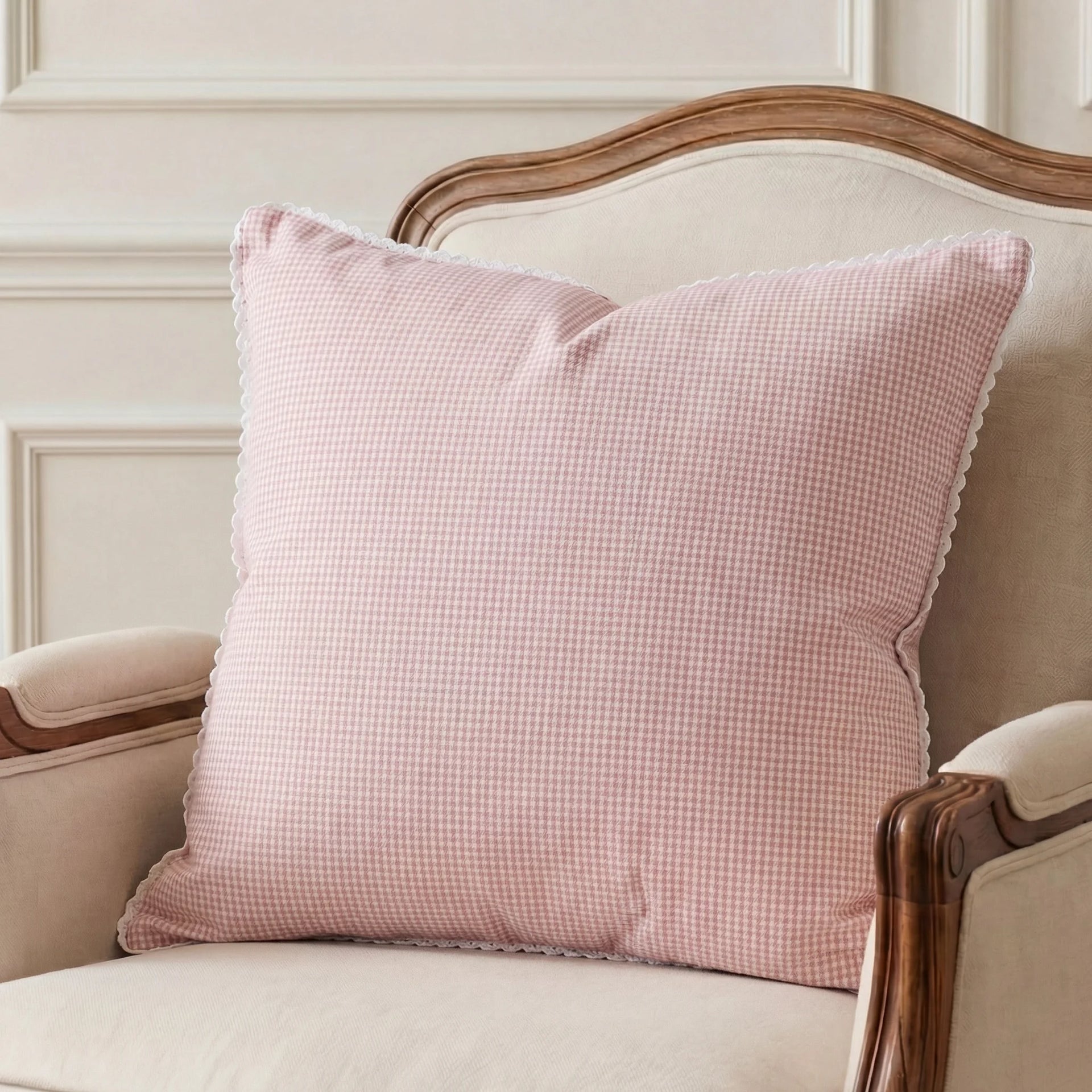 Pink Gingham - Cushion Cover