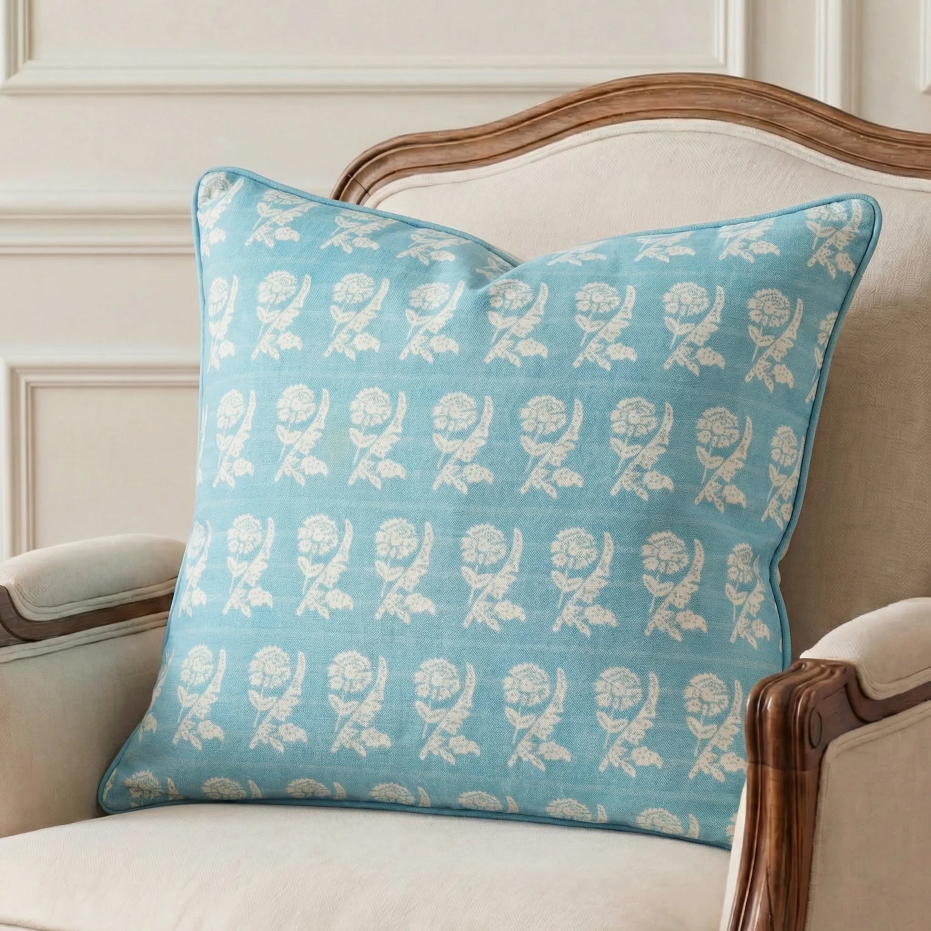 Blue Carnation Decorative Cushion Cover | Blue carnation 50x50 cm – 100% cotton