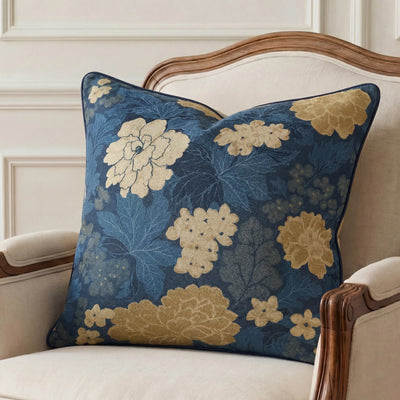 Midnight Bloom Floral Cushion Cover | 50×50 cm