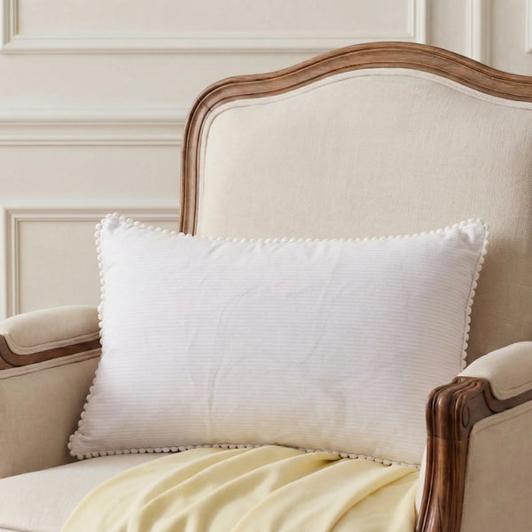 Lumbar Cushion Cover - Pink Pom-Pom Pinstripe