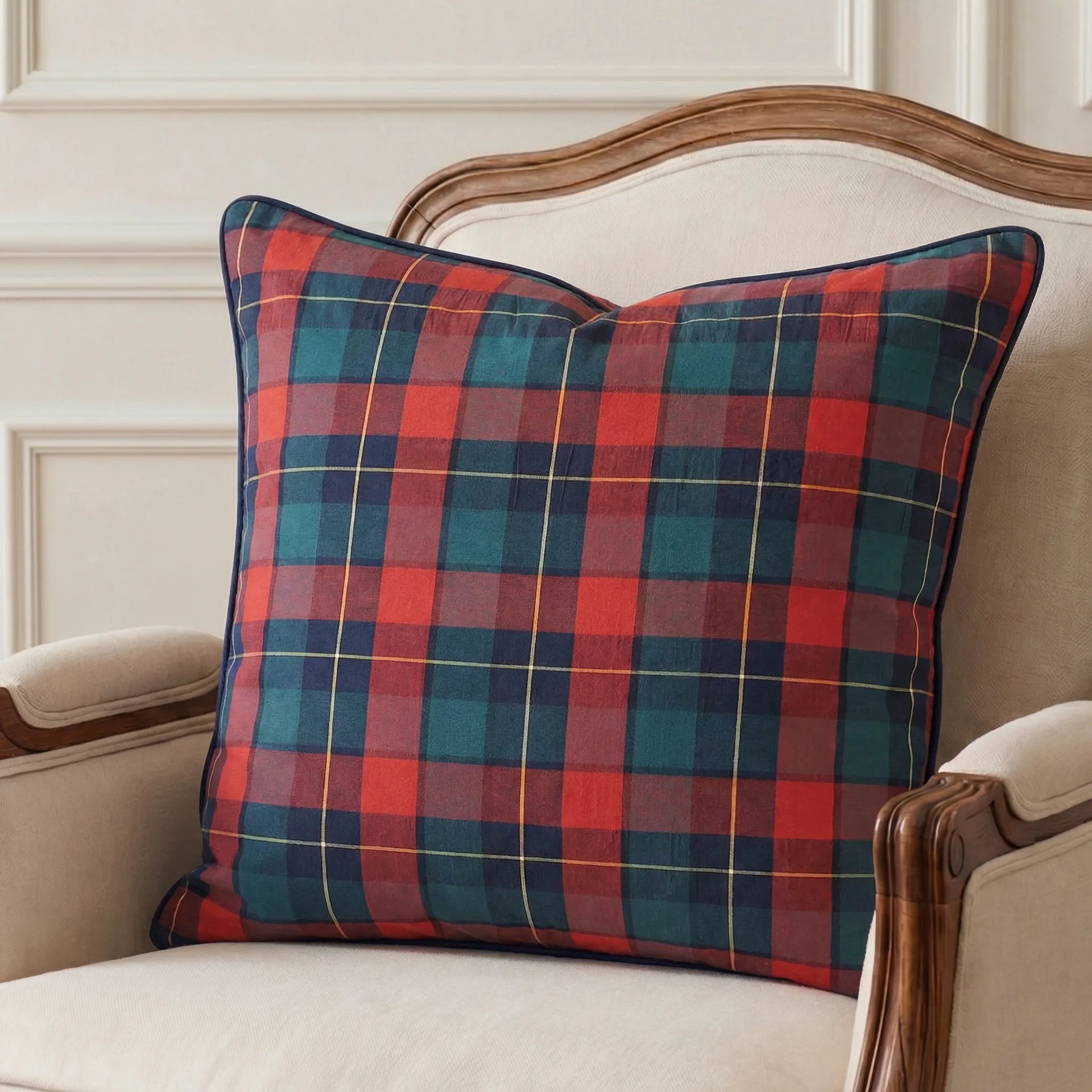 Red Polo Check - Cushion Cover