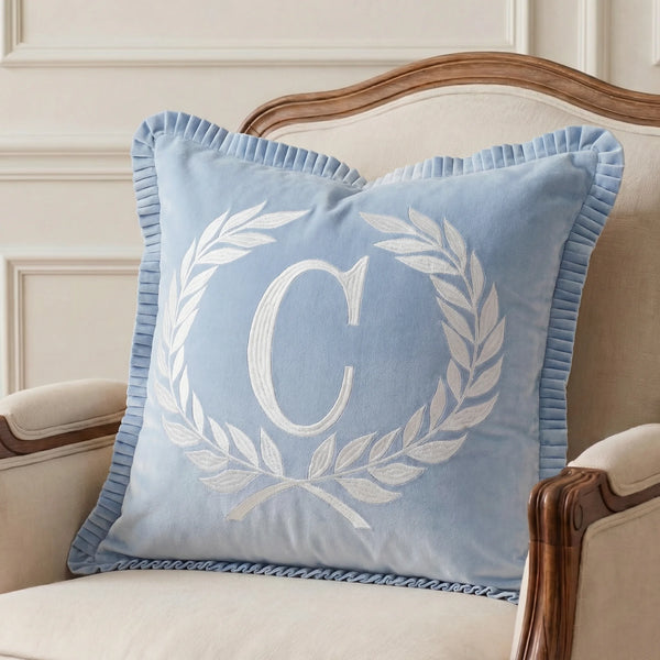 French Monogram C | Monogram Cushion Cover 50x50 cm – 100 % Natural Cotton