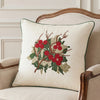 Holly Flower - Embroidered Cushion Cover |  45x45 cm