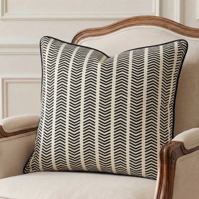 Black Chevron Decorative Cushion Cover | 50cm x 50cm