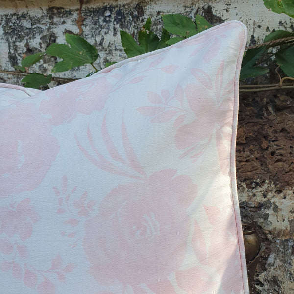 Lumbar Cushion - Floral Whisper Pink with insert
