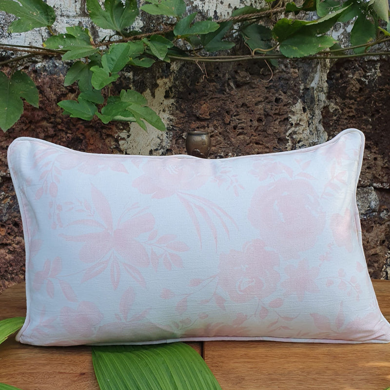 Floral Whisper Pink Lumbar Cushion Cover with insert