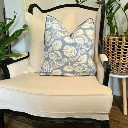 Farmhouse Blue Quilted Cushion Cover | 50cm x 50cm