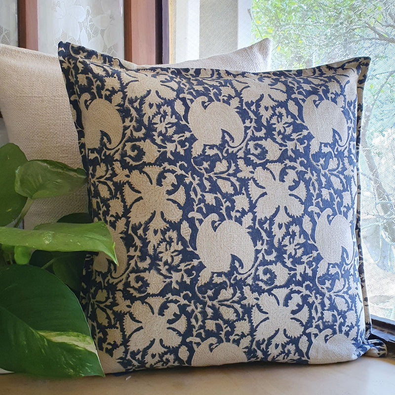 Indigo Jaal Cushion Cover | 50cm x 50cm