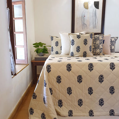Mughal Aam Quilted Bedspread | Quilted Bedspread 220x270 cm – 100 % cotton