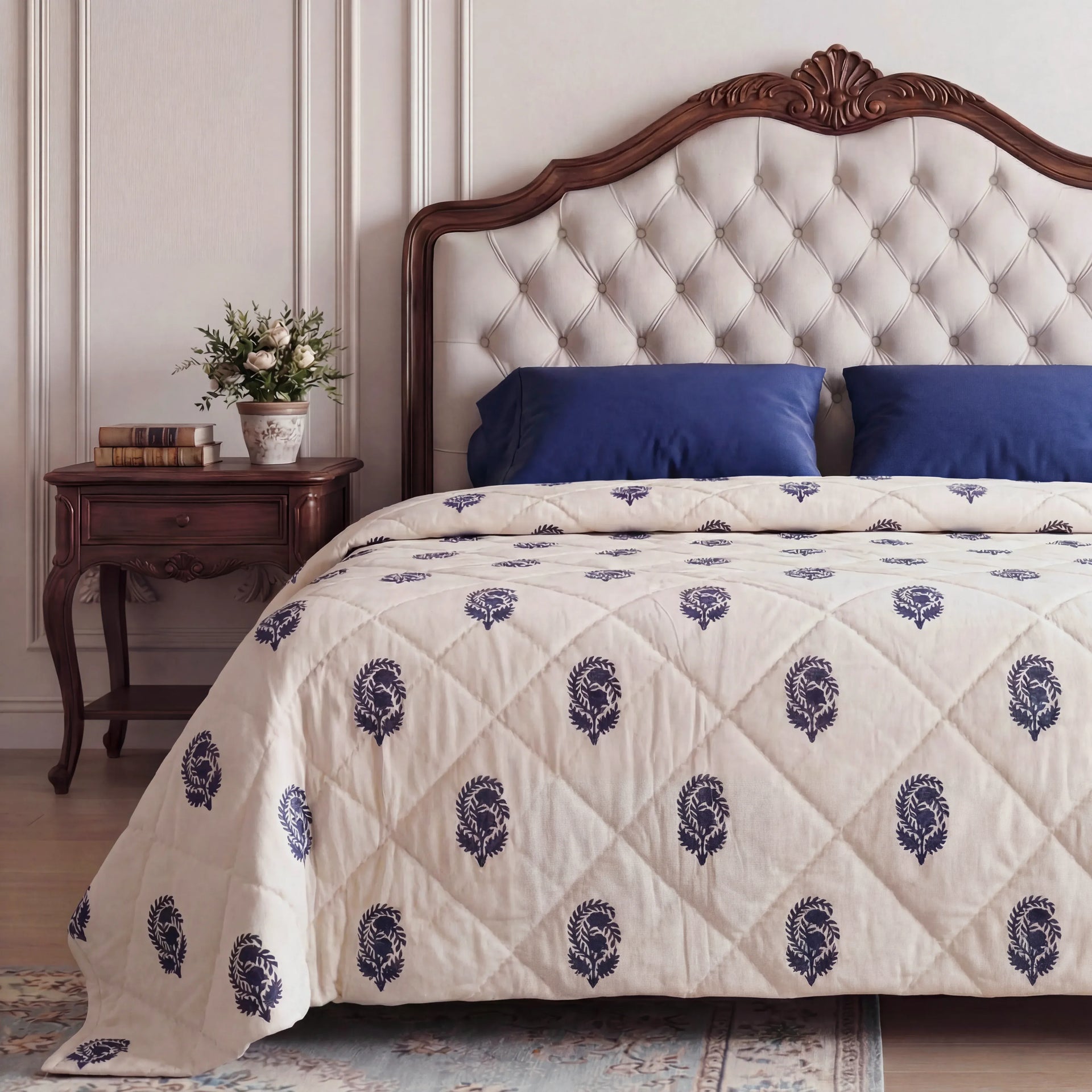 Mughal Aam Quilted Bedspread | 220x270 cm