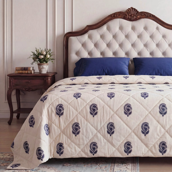 Mughal Aam Quilted Bedspread | 220x270 cm