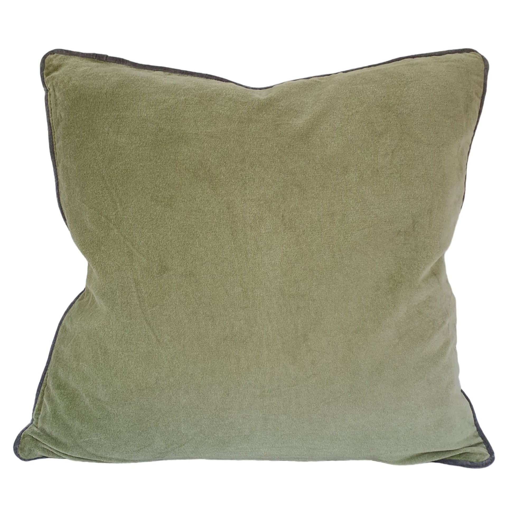 Olive Elegance Velvet Cushion Cover | 50cm x50 cm