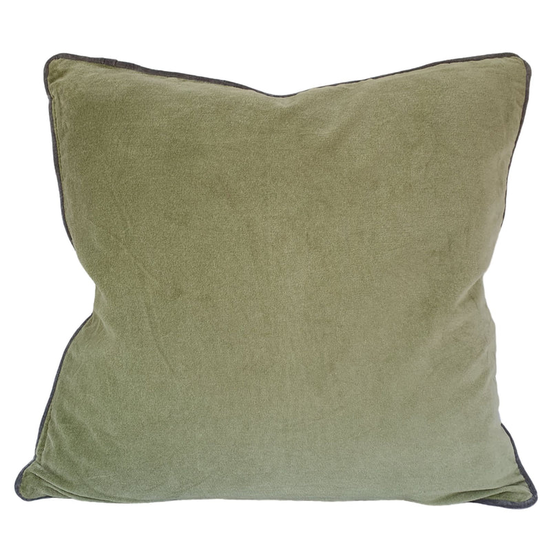 Olive Elegance Velvet Cushion Cover