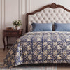 Indigo Jaal Quilted Bedspread | 220x270cm Cotton Quilt