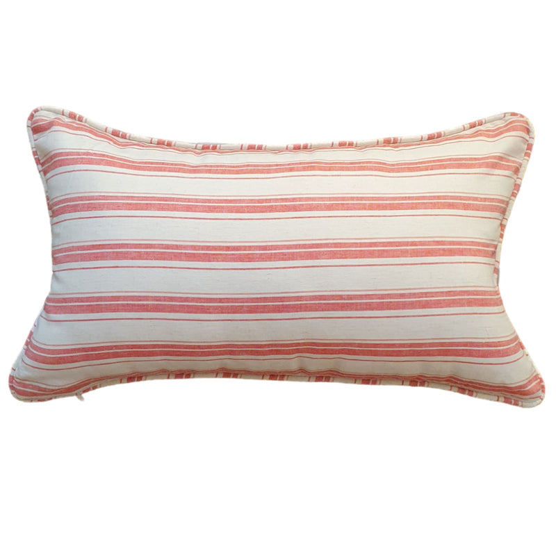 Rosy Pin Lines Lumbar Cushion Cover with insert