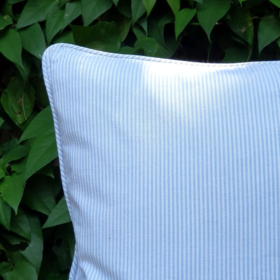 Serene Sky Pinstripe Cushion Cover | 50x50 cm