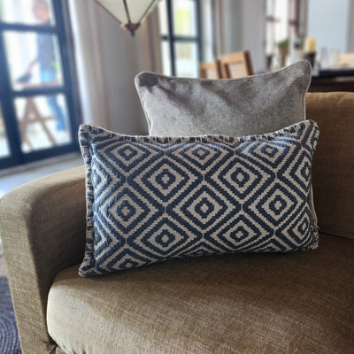 Sky Diamond Navy Lumbar Cushion Cover | 30x50 cm