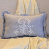 French Monogrammed Embroidered Lumbar Cushion Cover B | 30x50cm