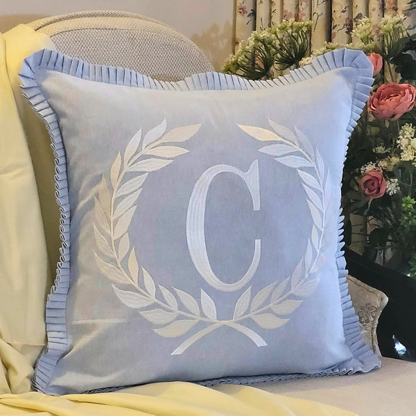 French Monogram C | Monogram Cushion Cover 50x50 cm – 100 % Natural Cotton