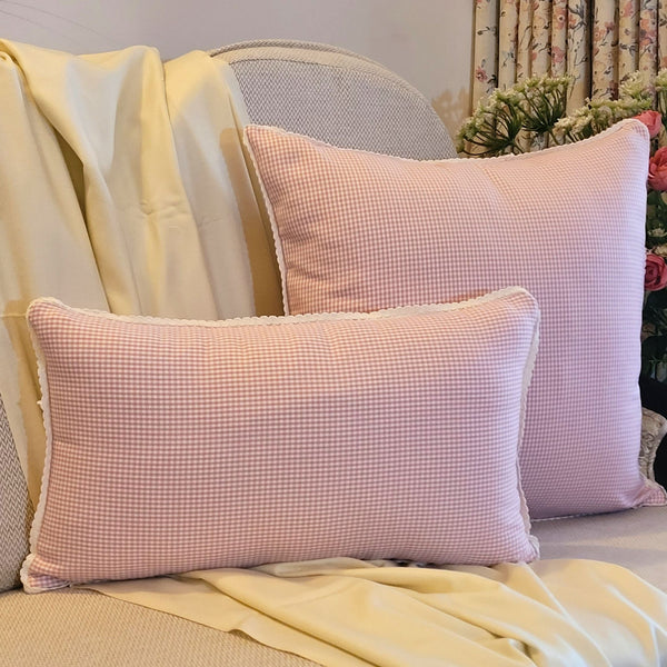 Pink Gingham - Cushion Cover