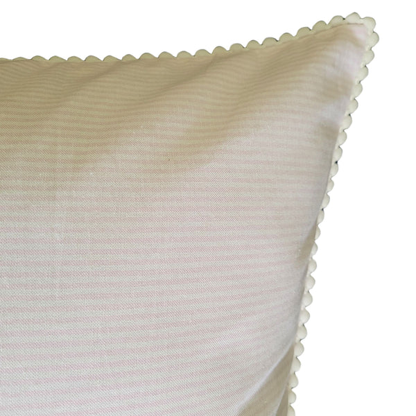 Pink Pom-Pom Pinstripe - Cushion Cover
